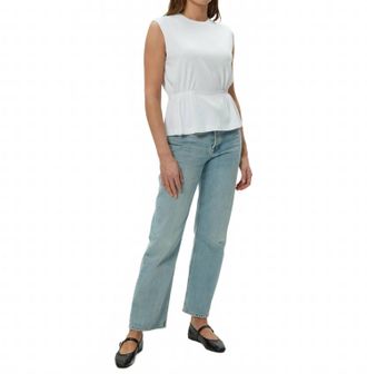 Michael Stars Rochel Pepplum Tank Top In White