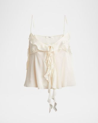 Chloé Ruffle Satin Silk Top