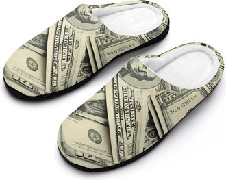 Generic Money Dollar Bills Mens Slippers Comfortable And Non-slip Cotton Slipper Shoe for House
