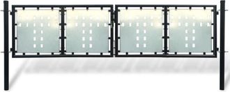 vidaXL Puerta De Valla De Jard&iacute;n Negra 300x125 Cm Vidaxl