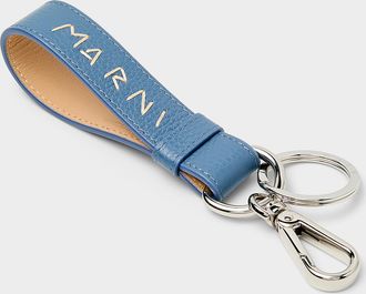 Marni Mens Embroidered logo leather key chain