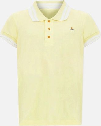 Vivienne Westwood Mens Mens Vivienne Westwood Lime & White Striped Polo Shirt - Yellow - Size: 44