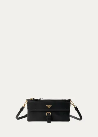 Prada Nappa Leather Wallet with Shoulder Strap