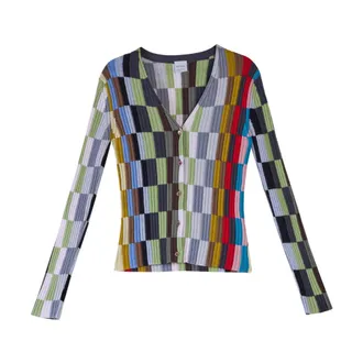 Paul Smith Cardigan Righe Mix - female - Paul Smith - Cardigans - Multicolor - L - Knitwear