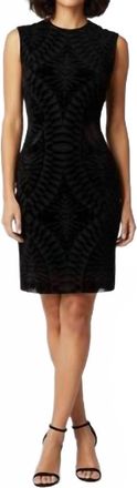 Ronny Kobo Mars Tropez Flocked Mesh Midi Dress In Black