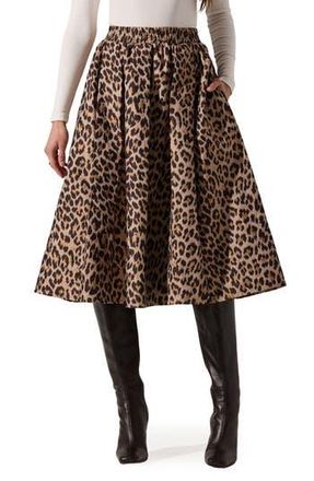 ASTR the Label Andolina Animal Print Midi Skirt in Leopard Print at Nordstrom Rack, Size X-Small