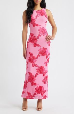 Princess Polly Fionna Floral Sleeveless Maxi Dress in Pink at Nordstrom, Size 0