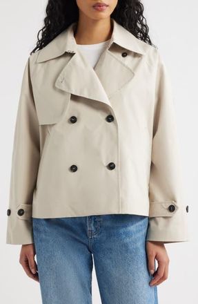 Save The Duck Garbo Waterproof Crop Trench Coat in Shore Beige at Nordstrom, Size 3