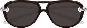 Bottega Veneta Bottega Veneta Bv1418s Signature Icons 002 Havana Silver Grey Sunglasses