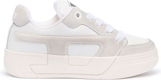Diesel D-Ollie-Distressed sneakers in leather and suede - Sneakers - Woman - White