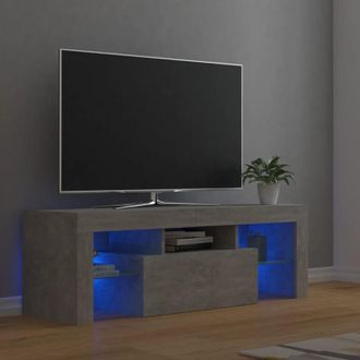 vidaXL Vidaxl - Mobile Porta tv con Luci led Grigio Cemento 120x35x40 cm