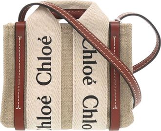 Chlo&eacute; Pre-owned Chloe Nano Canvas Woody Satchel Ladies NYKAYC1I4YGRB4VE