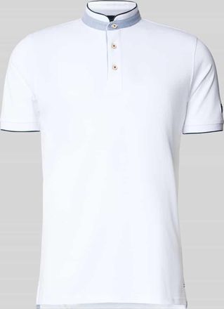 Christian Berg Regular Fit Poloshirt aus reiner Baumwolle mit Stehkragen in Weiss, Gr&ouml;&szlig;e 3XL