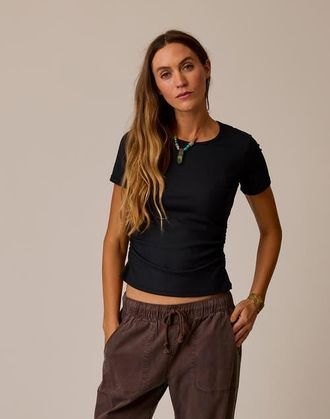 Carve Designs Vega Rib Tee 2.0 in Black at Nordstrom, Size Xx-Small