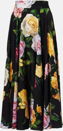 Dolce & Gabbana Gonna midi in charmeuse di misto seta