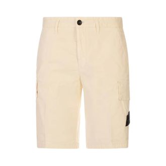 Stone Island Casual Shorts, male, White, Size: W38 Bermuda Slim