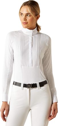 Ariat Womens Luxe 2.0 Show Shirt Long Sleeve in White, Size X-Large, by Ariat