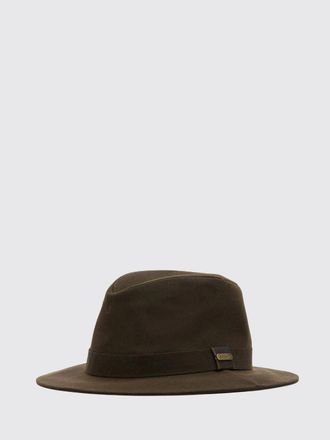 Barbour Cappello in cotone cerato con tesa e logo metallico applicato