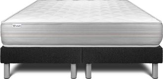 VITALIT Vitalit - Base Tapizada Negro + Colch&oacute;n Con Espuma Viscoel&aacute;stica 2x100x200