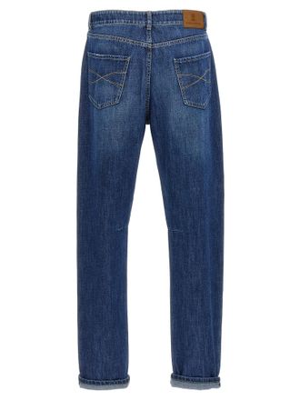 Brunello Cucinelli Mens Blue Cotton Relaxed Fit Jeans Clothing