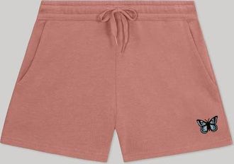 Dalix Womens Butterfly Midweight Washed Fleece Shorts in Dusty Rose at Nordstrom, Size X-Small