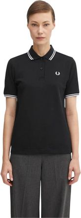 Fred Perry Twin Tipped Shirt - Dames - Polos - Zwart - S - Katoen - Tops