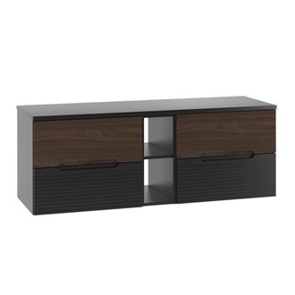 Petits Meubles Mueble bajo lavabo 140cm paneles de melamina y mdf negro y madera
