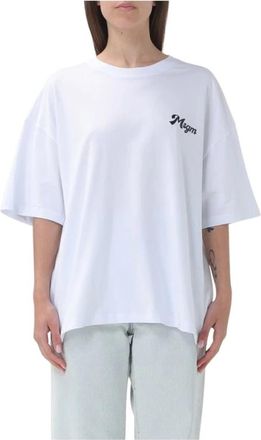 Msgm Wit Katoenen T-Shirt voor Vrouwen - Dames - T-shirts - Wit - S - Katoen - Tops
