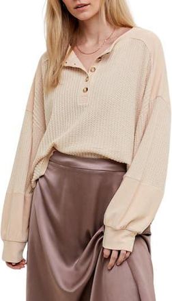 Wishlist Thermal Henley Pullover in Oatmeal at Nordstrom Rack, Size Medium