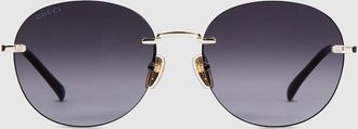 Gucci Specialized Fit Frameless Sunglasses, Gold