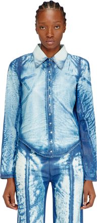 Diesel Shirt in X-Ray Lyocell denim - Denim Shirts - Woman - Blue