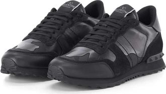 Valentino Schoenen, Heren, Zwart, 47 EU, Leer, Rockrunner Sneaker