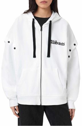 AllSaints Gig Amphia Zip Hoodie in Optic White at Nordstrom, Size X-Small