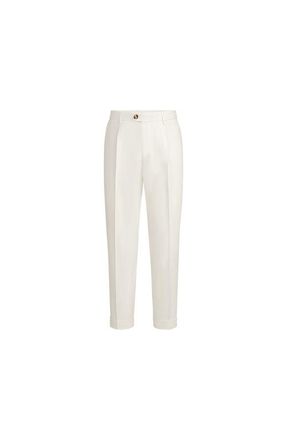 Brunello Cucinelli Gabardine garment dyed trousers in Snow at Nordstrom, Size 58 It