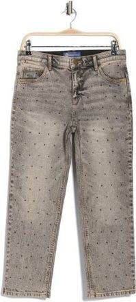 Democracy Crystal Embellished Boyfriend Jeans in Tinted Brown at Nordstrom Rack, Size 14P