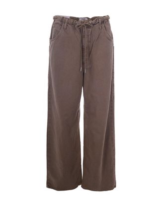 A Gold E Wide-Leg Pants with Adjustable Drawstring and Modern Silhouette