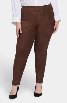 NYDJ Suede Leggings in Dark Chocolate at Nordstrom, Size 16W