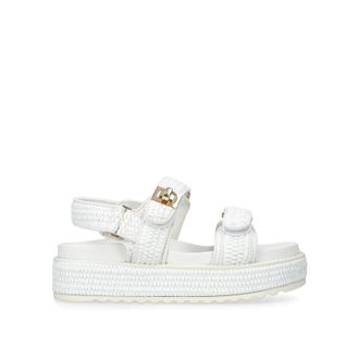 Steve Madden Womens Bigmona White Raffia Sandals - Size UK 7