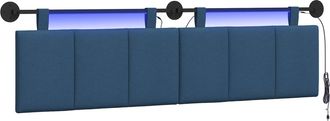 vidaXL Cabecero Colgante Con Luz Led Azul Tela Vidaxl