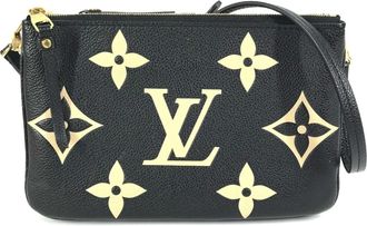 Louis Vuitton Beige Bicolor Black Noir Monogram Empreinte Clutch Bag Pochette Pouch Shoulder Bag (Pre-Owned)