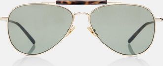 Saint Laurent Occhiali da sole aviator con logo SL