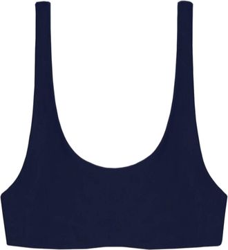 JADE Swim Womens Round Edges Bikini Top In Navy