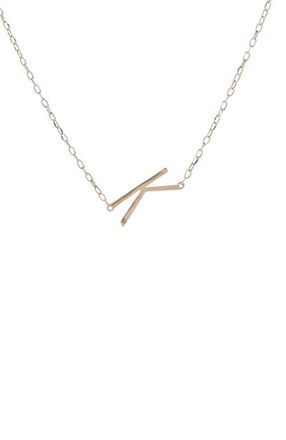 Alex and Ani Gold Elongated Initial Pendant Necklace in Gold - K at Nordstrom