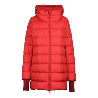 Herno Long Down Jacket with Zipper Closure - female - Herno - Winter Jackets - Red - 2XL - Jackets