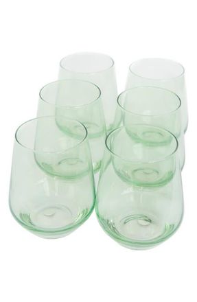 Estelle Colored Glass Set of 6 Stemless Wineglasses in Mint Green at Nordstrom