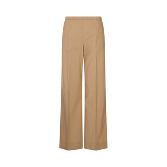Moncler Wide Trousers, female, Brown, Size: 2XS Poplin Trousers