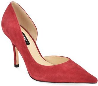 Nine West Grezza Pointed Toe Half dOrsay Pump in Red at Nordstrom, Size 10.5