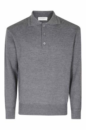 Paolo Pecora Grey Extrafine Merino Wool Polo Shirt