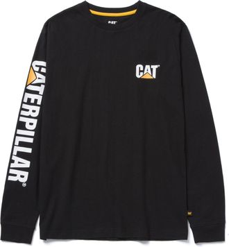 CAT Mens Trademark Banner Long Sleeve T-Shirt, Black, XL