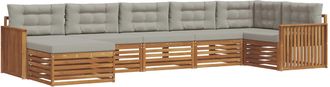 vidaXL Conjunto De Sof&aacute;s De Exterior 7 Uds. Gris Natural Y Claro Vidaxl